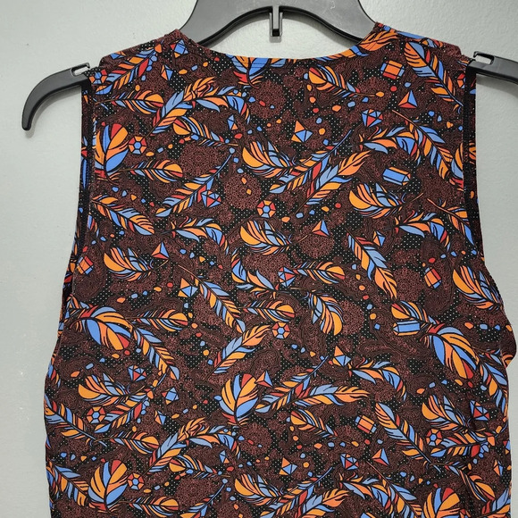 LulaRoe women's open front sleeveless long cardigan size S multi color brown - Picture 6 of 7